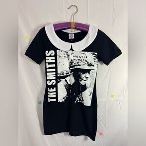The Smiths Meat is Murder Peter Pan Collar Black Tshirt Mini Dress Size M
